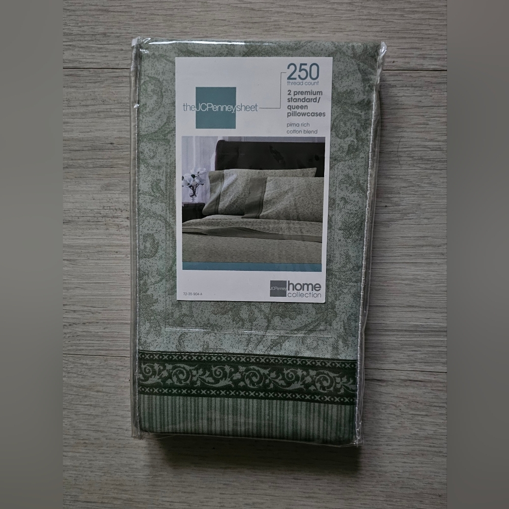 JCPenney Home Collection “Sage Scroll” 250 thread count pillowcases